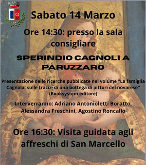 Sabato 14 marzo conferenza di storia dell'arte presso la sala consiliare e visita guidata alla Chiesa di San Marcello