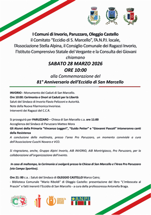 Commemorazione 81° Anniversario dell'Eccidio di San Marcello
